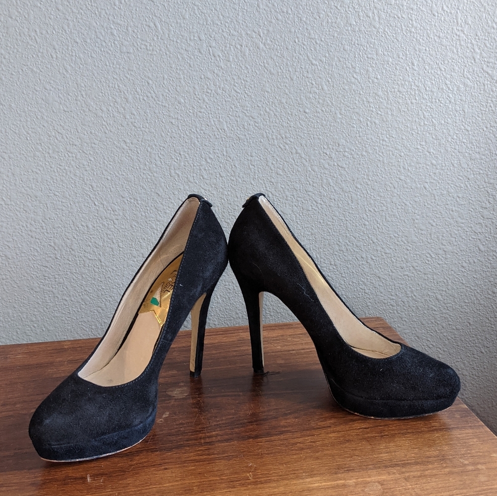 Michael Kors Black Suede platform heels